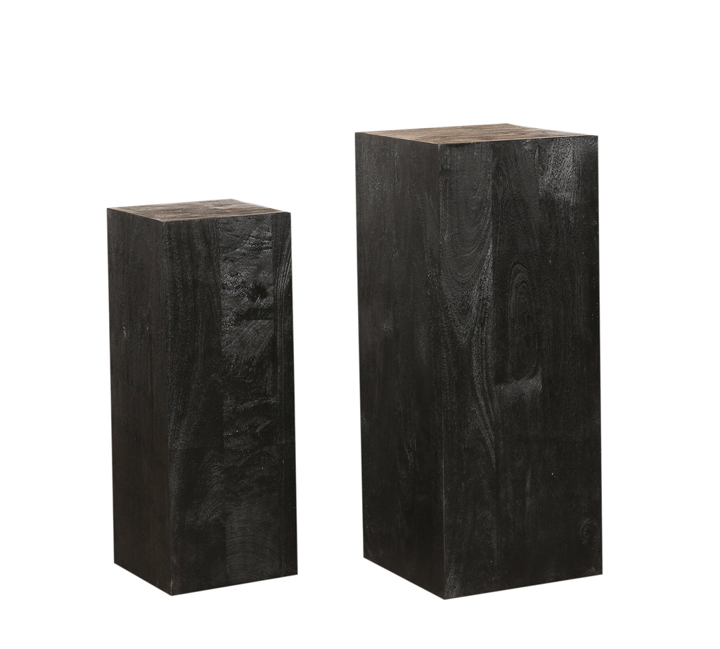 Kyro Black sandblasted mango wood pedestal SV2