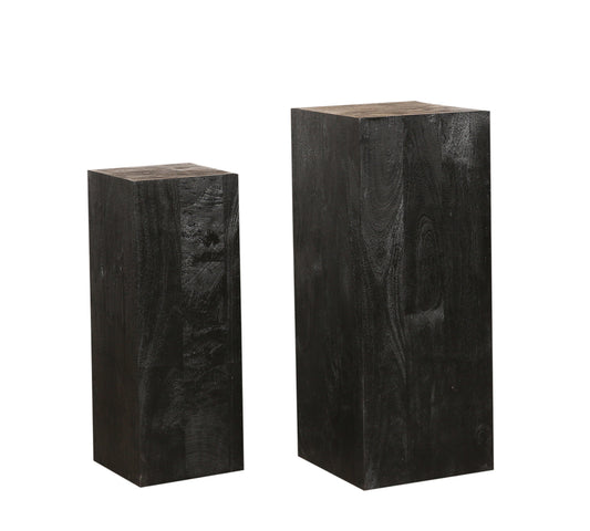 Kyro Black sandblasted mango wood pedestal SV2