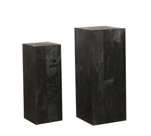 Kyro Black sandblasted mango wood pedestal SV2