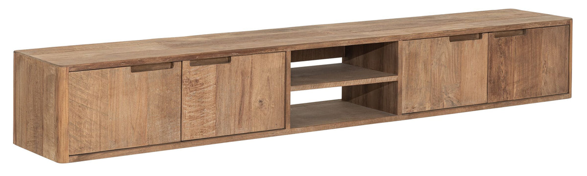 Soporte de TV colgante Bliss No.2 grande, 4 puertas, 2 estantes abiertos