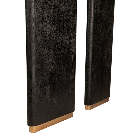Liber Black mango wood dining table 280cm gold leg