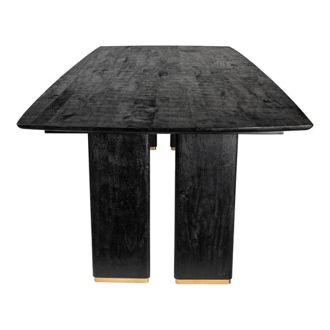 Liber Black mango wood dining table 280cm gold leg
