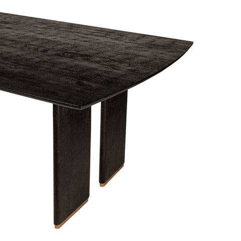 Liber Black mango wood dining table 280cm gold leg
