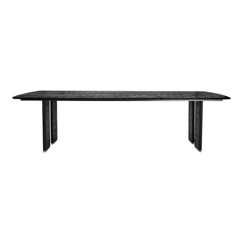 Liber Black mango wood dining table 280cm gold leg