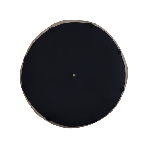 Limera Brass alu round mirror irregular border L translates to "Limera Brass alu espejo redondo con borde irregular L" in Spanish.