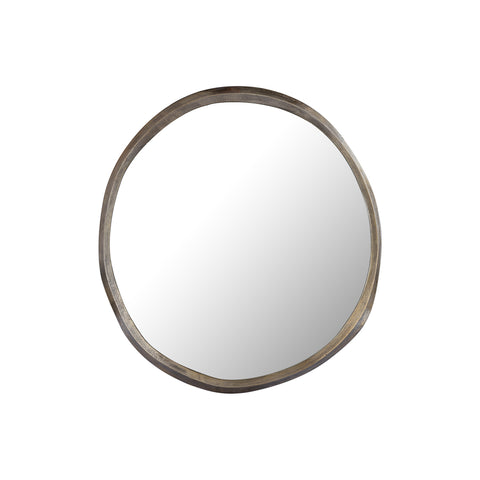 Limera Brass alu round mirror irregular border S