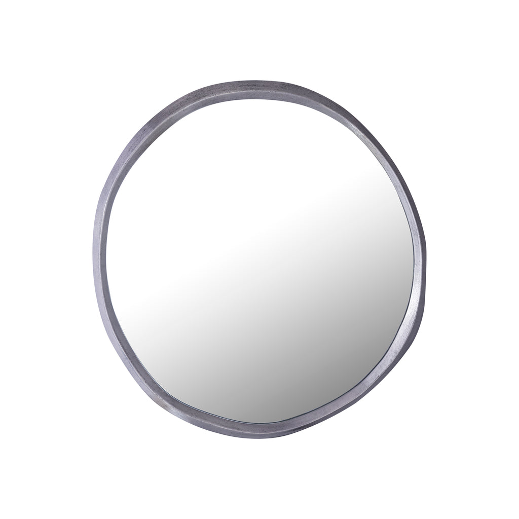 Limera Nickel alu round mirror irregular border S