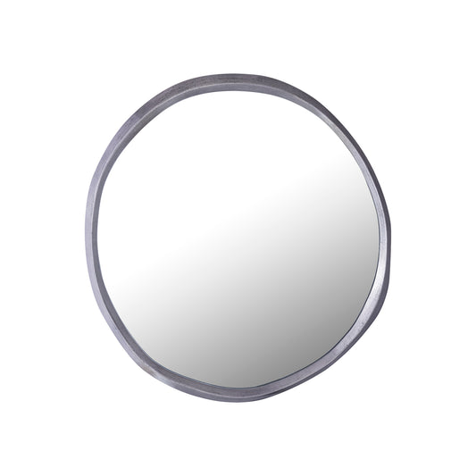 Limera Nickel alu round mirror irregular border S