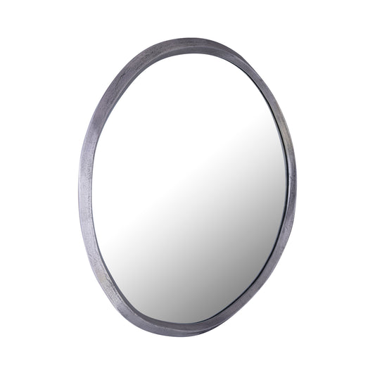 Limera Nickel alu round mirror irregular border S