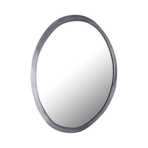 Limera Nickel alu round mirror irregular border S