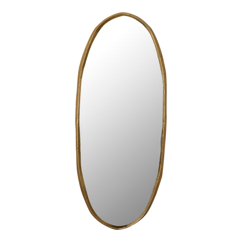 Limera Brass alu oval mirror irregular border M