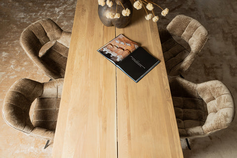 Silla de comedor Link de tela beige con patas de metal