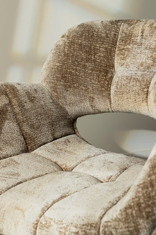 Silla de comedor Link de tela beige con patas de metal