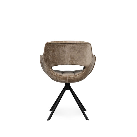 Silla de comedor Link de tela beige con patas de metal