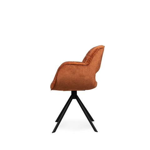 Silla de comedor Link Berge 3032 tela óxido pata de metal solo.