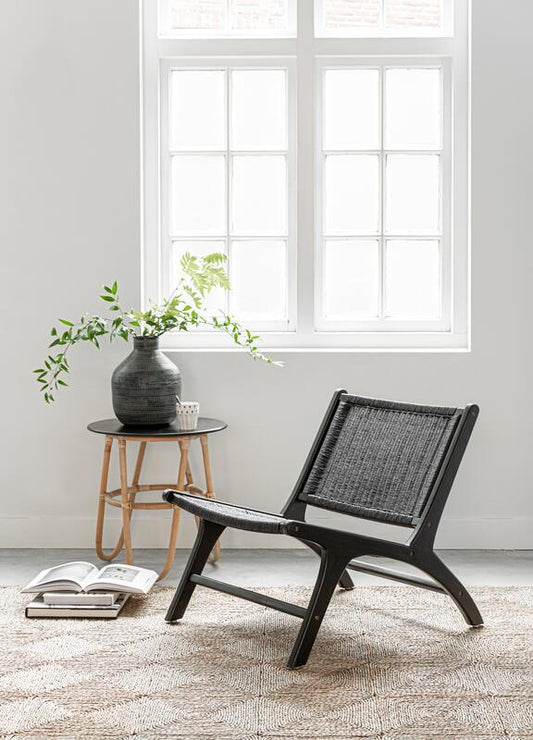 Silla de salón Lazy Loom negra