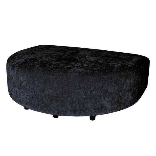 Luxury sofa in anthracite color with Fiore fabric and L-shaped pouf.
