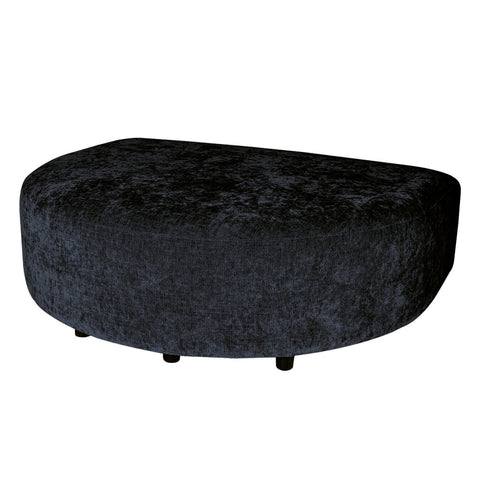 Luxury sofa in anthracite color with Fiore fabric and L-shaped pouf.