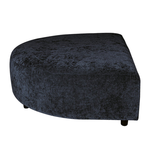 Luxury sofa in anthracite color with Fiore fabric and L-shaped pouf.