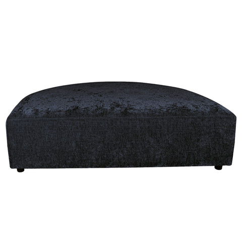Luxury sofa in anthracite color with Fiore fabric and L-shaped pouf.