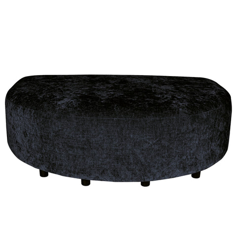 Luxury sofa in anthracite color with Fiore fabric and L-shaped pouf.