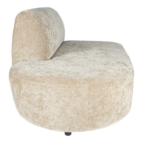 Lujo sofa cream fiore fabric left ottoman