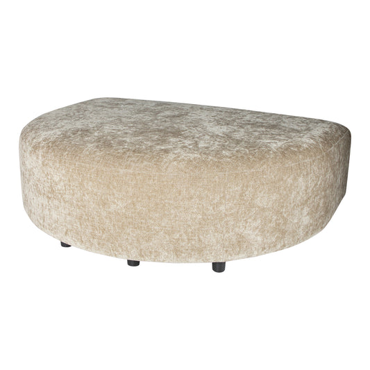 Luxury sofa in cream Fiore fabric with longchair and pouf.