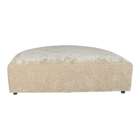 Luxury sofa in cream Fiore fabric with longchair and pouf.