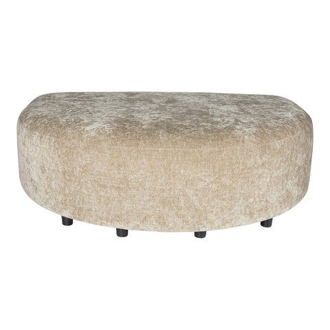 Luxury sofa in cream Fiore fabric with longchair and pouf.