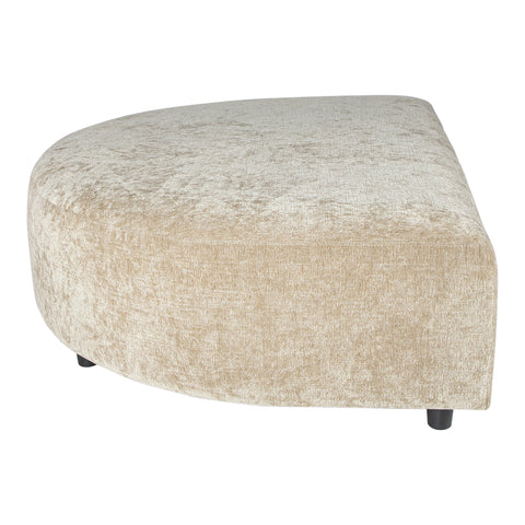Luxury sofa in cream Fiore fabric with longchair and pouf.