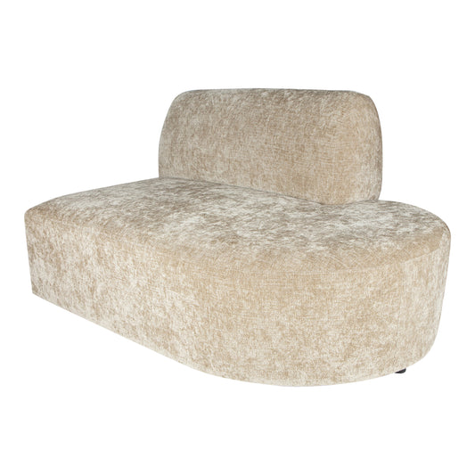 Lujo sofa cream fiore fabric right ottoman