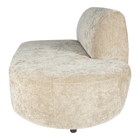 Lujo sofa cream fiore fabric right ottoman