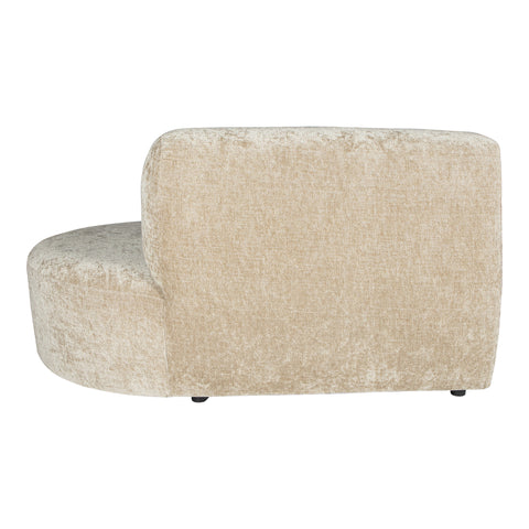 Lujo sofa cream fiore fabric right ottoman