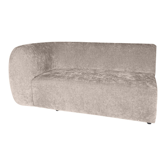 Luxury sofa in white Fiore fabric with 2 seats and left armrest.