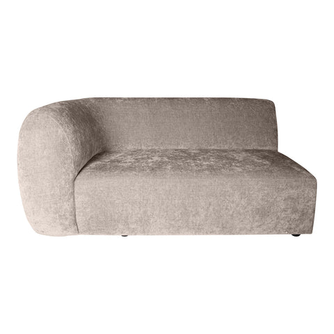 Luxury sofa in white Fiore fabric with 2 seats and left armrest.
