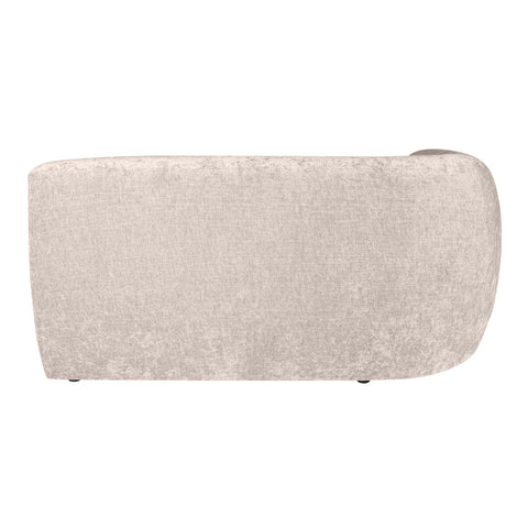 Luxury sofa in white Fiore fabric with 2 seats and left armrest.