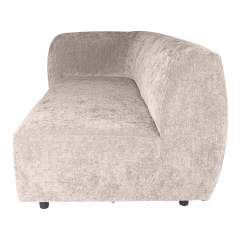 Luxury sofa in white Fiore fabric with 2 seats and left armrest.