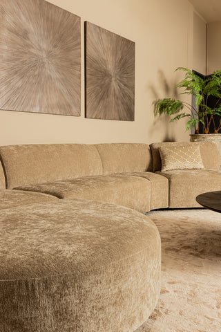 Lujo sofa valkoinen fiore-kangas longchair-puffi