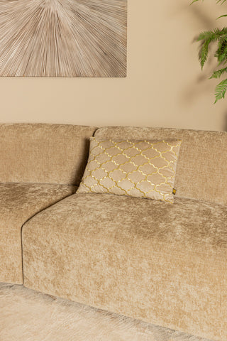 Lujo sofa valkoinen fiore-kangas oikea ottomaani