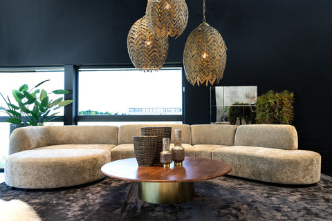 Lujo sofa valkoinen fiore-kangas oikea ottomaani