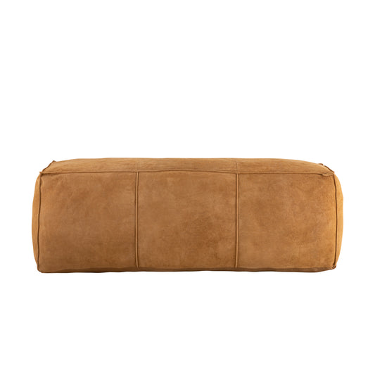 Marieke Camel suede leather pouf rectangle