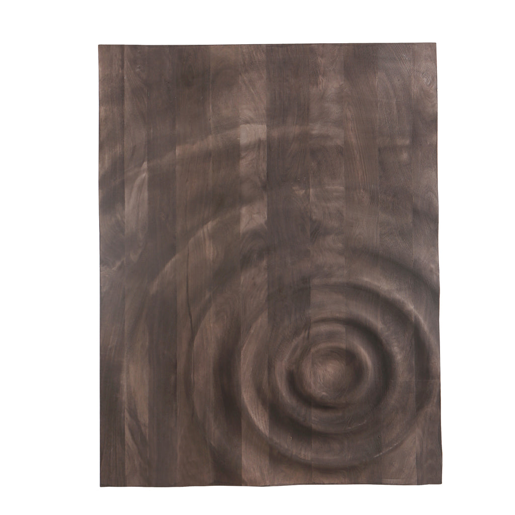 Mattin Brown mango wood circle wall panel rect