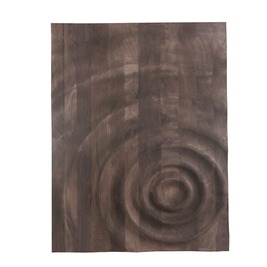Mattin Brown mango wood circle wall panel rect