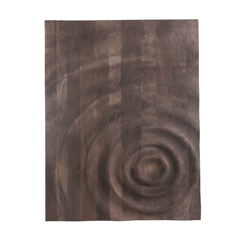 Mattin Brown mango wood circle wall panel rect