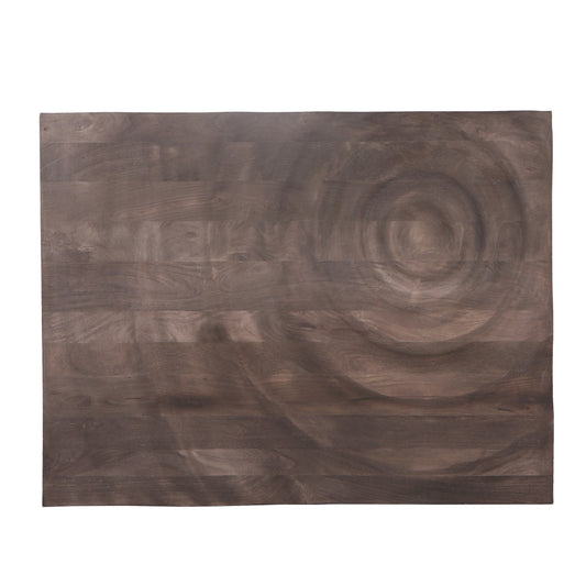 Mattin Brown mango wood circle wall panel rect