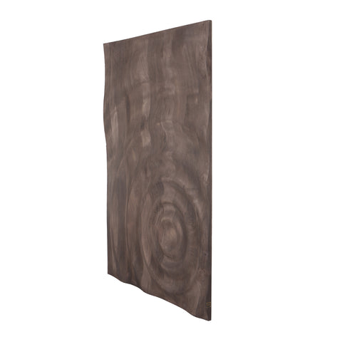 Mattin Brown mango wood circle wall panel rect