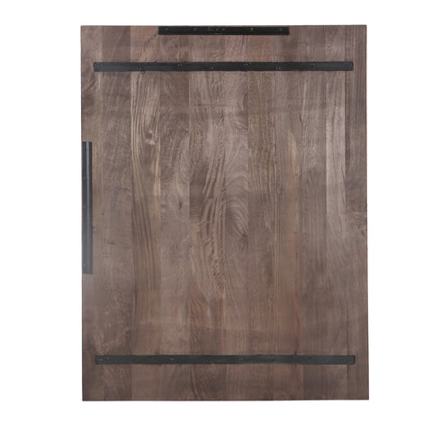 Mattin Brown mango wood circle wall panel rect