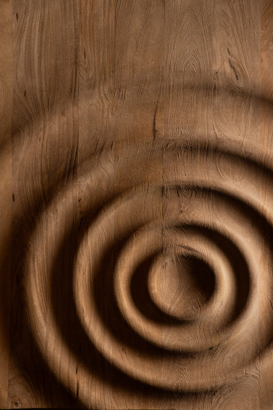 Círculo de panel de pared de madera de mango natural de Mattin
