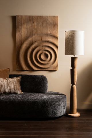 Círculo de panel de pared de madera de mango natural de Mattin