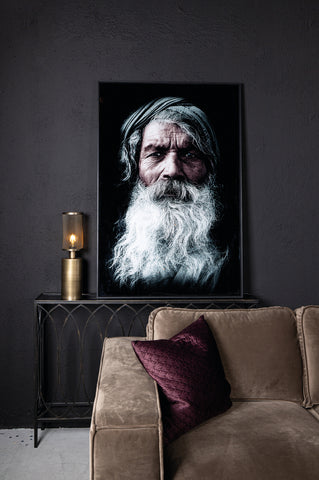 Melani Glass Art painting of an Indian man